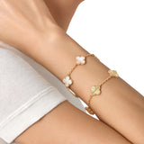 Van Cleef & Arpels Vintage Alhambra Bracelet 5 Motifs Mother Of Pearl 18K Gold