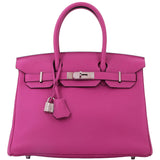 Hermes Birkin 30 Rose Pourpre Togo Leather with Palladium Hardware 2018 Handbag