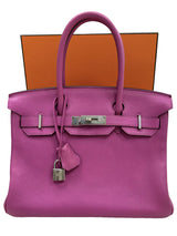 Hermes Birkin 30 Rose Pourpre Togo Leather with Palladium Hardware 2018 Handbag