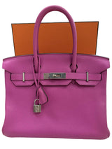 Hermes Birkin 30 Rose Pourpre Togo Leather with Palladium Hardware 2018 Handbag