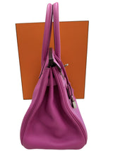 Hermes Birkin 30 Rose Pourpre Togo Leather with Palladium Hardware 2018 Handbag
