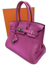 Hermes Birkin 30 Rose Pourpre Togo Leather with Palladium Hardware 2018 Handbag