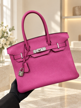 Hermes Birkin 30 Rose Pourpre Togo Leather with Palladium Hardware 2018 Handbag