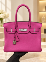 Hermes Birkin 30 Rose Pourpre Togo Leather with Palladium Hardware 2018 Handbag