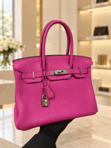 Hermes Birkin 30 Rose Pourpre Togo Leather with Palladium Hardware 2018 Handbag