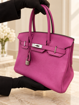 Hermes Birkin 30 Rose Pourpre Togo Leather with Palladium Hardware 2018 Handbag