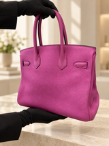 Hermes Birkin 30 Rose Pourpre Togo Leather with Palladium Hardware 2018 Handbag