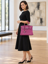 Hermes Birkin 30 Rose Pourpre Togo Leather with Palladium Hardware 2018 Handbag