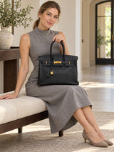 Hermès Birkin 35 Black Togo Leather Handbag with Gold Hardware Lock & Keys 2004