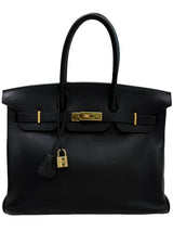 Hermès Birkin 35 Black Togo Leather Handbag with Gold Hardware Lock & Keys 2004