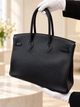 Hermès Birkin 35 Black Togo Leather Handbag with Gold Hardware Lock & Keys 2004