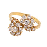 Diamond Cluster Engagement Ring in 18K Yellow Gold with 1 Carat