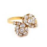 Diamond Cluster Engagement Ring in 18K Yellow Gold with 1 Carat
