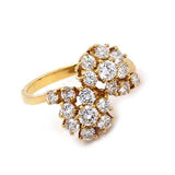 Diamond Cluster Engagement Ring in 18K Yellow Gold with 1 Carat