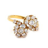 Diamond Cluster Engagement Ring in 18K Yellow Gold with 1 Carat