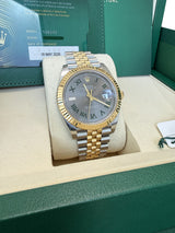 Rolex Datejust 41mm Wimbledon Two-Tone Yellow Gold Fluted Bezel Jubilee 126333