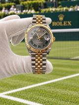 Rolex Datejust 41mm Wimbledon Two-Tone Yellow Gold Fluted Bezel Jubilee 126333