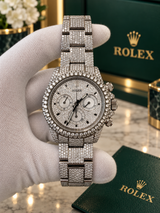 Rolex Daytona 40mm Custom Mother of Pearl Diamond Pave Dial Steel Watch 116520