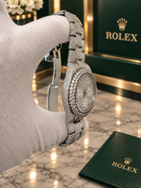 Rolex Daytona 40mm Custom Mother of Pearl Diamond Pave Dial Steel Watch 116520