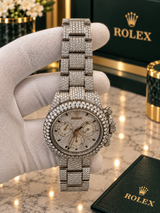 Rolex Daytona 40mm Custom Mother of Pearl Diamond Pave Dial Steel Watch 116520