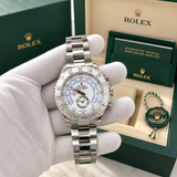 Rolex Yacht-Master II 44mm 18k White Gold & Platinum Oyster Mens Watch 116689
