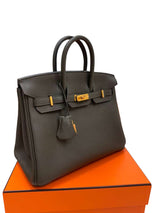 Hermès Birkin 25 Vert De Gris Togo Leather With Gold Hardware Handbag