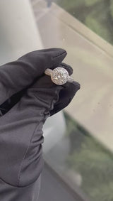2.56ct Natural Round Shape Diamond Ring with Pave Diamonds 18K White Gold