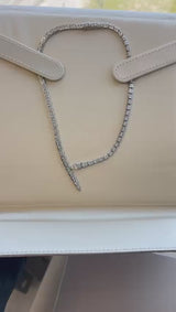 Bulgari Serpenti Viper Full Pave Diamonds Necklace 18k White Gold