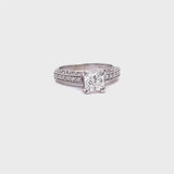 IGI 2.21ct Natural Radiant Cut Diamond Ring 18K White Gold with Wedding Band