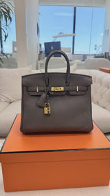 Hermès Birkin 25 Gris Meyer Togo Leather With Gold Hardware Handbag