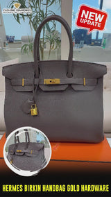 Hermes Birkin 35 Etain Togo Leather With Gold Hardware Handbag