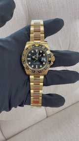 Rolex GMT-Master II 40mm Yellow Gold Black Dial Automatic Men's Watch 116718LN