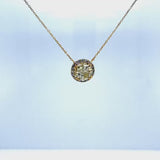 3.15 Carat Natural Fancy Yellow Round Diamond 18K Gold Halo Pendant Necklace
