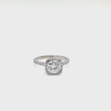 1.16ct Natural Round Diamond Ring With 0.45ct Pave Diamonds Color H Clarity VS2