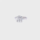 3.01 Carat GIA Round Brilliant Cut Tiffany style Ring 18K White Gold Si1 Clarity