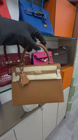 Hermes Kelly Sellier 25 Gold Epsom Leather With Gold Hardware Handbag