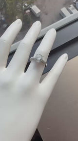 GIA Certified Natural 2.52ct Cushion Cut Diamond Platinum Engagement Ring