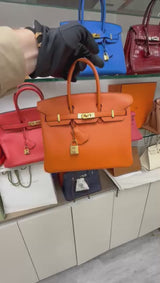Hermes Birkin 25 Orange Togo Leather with Gold Hardware Handbag