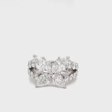 Harry Winston 6.31ct Marquise Diamond with Round Brilliant Diamond Platinum Ring