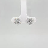 5.55ct Natural Round Diamond Stud Earrings 3-Prong 14K White Gold Basket Setting