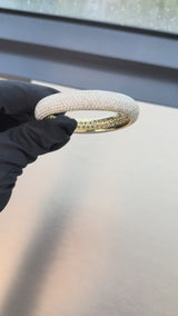 24.34ct Full Pavé Diamond Flawless Bangle 18K Yellow Gold VVS Clarity E–F Color