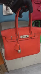 Hermès Birkin 30 Capucine Togo Leather Palladium Hardware Handbag