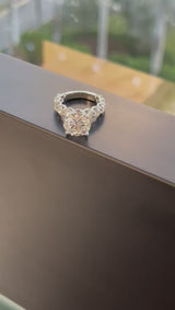 GIA 3.95ct Center Natural Round Diamond with 2ct Round Diamonds White Gold Ring