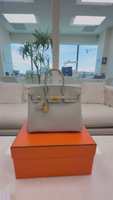 Hermes Birkin 25 Gris Perle Togo Leather With Gold Hardware B Stamp 2023 Handbag