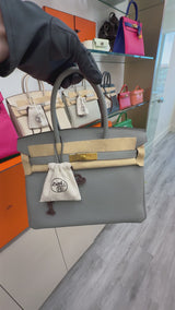 Hermès Birkin 30 Gris Meyer Togo Leather With Gold Hardware Handbag