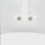 1.06t 4 Prong Basket Setting Natural Round Diamond Earrings in 14K White Gold