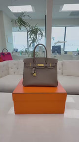Hermès Birkin 30 Etoupe Epsom Leather With Gold Hardware Handbag