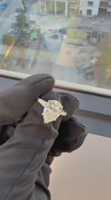 4.01ct GIA Certified Pear Shape Solitaire Diamond Platinum Engagement Ring