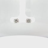 1.06t 4 Prong Basket Setting Natural Round Diamond Earrings in 14K White Gold