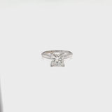 GIA Certified 2.01ct Princess Cut Natural Diamond Ring Tiffany Style 14K Gold